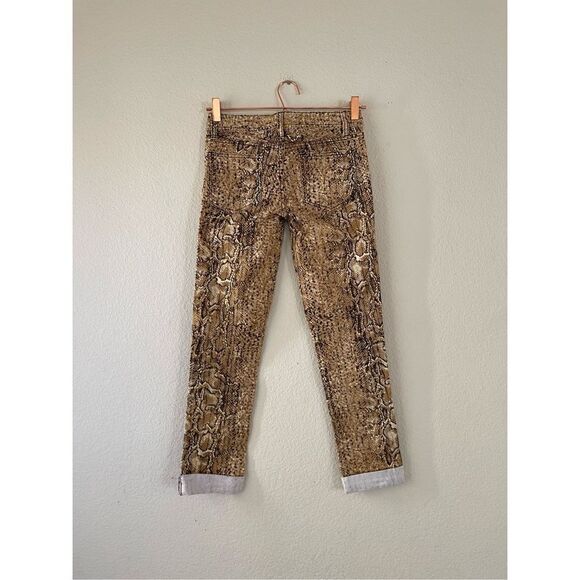Tory Burch snake print cropped Y2k low rise‎ jeans size 25 - Picture 2 of 7